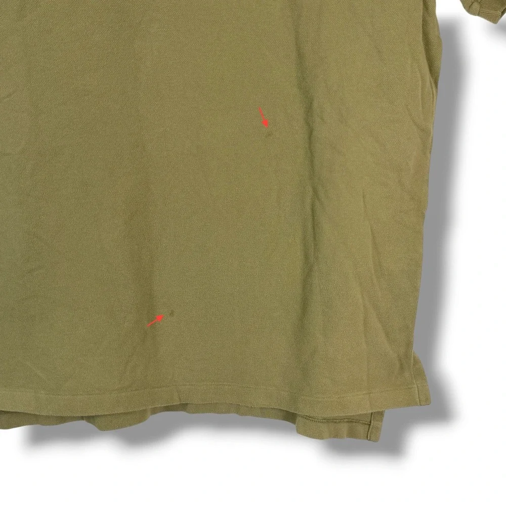 Polo Ralph Lauren Polo Shirt Mens Large Olive Green Classic Pique Cotton Logo